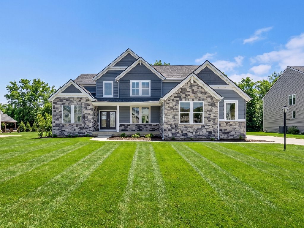Stylish home with stone exterior design